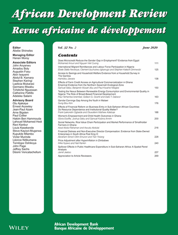 African Development Review AFRICAN DEVELOPMENT REVIEW – Sheridan POD