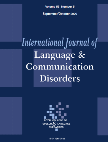 INTERNATIONAL JOURNAL OF LANGUAGE AND COMMUNICATION DISORDERS