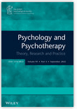 Psychology and Psychotherapy: Theory, Research and Practice